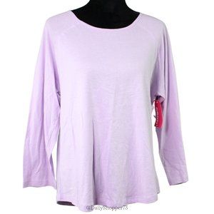 Dollhouse Women's Plus Pastel Orchid Purple Cotton Knit Long Sleeve Tee Shirt